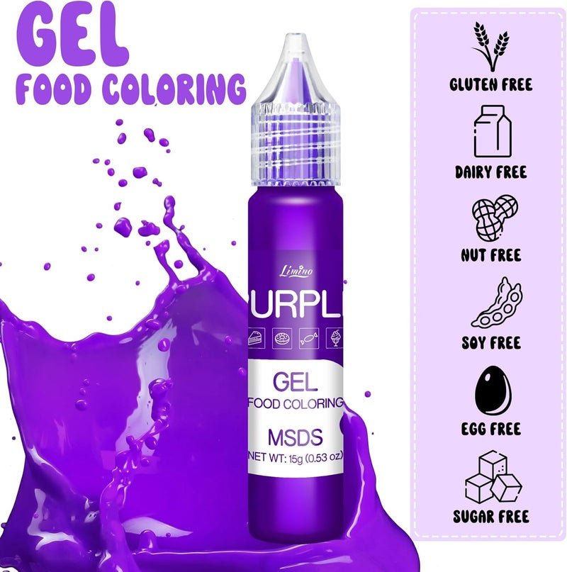 Limino Gel Food Coloring - Rainbow Edible Gel Food Color Dye Set (7 x 15g) for Baking and Crafts - Image 3